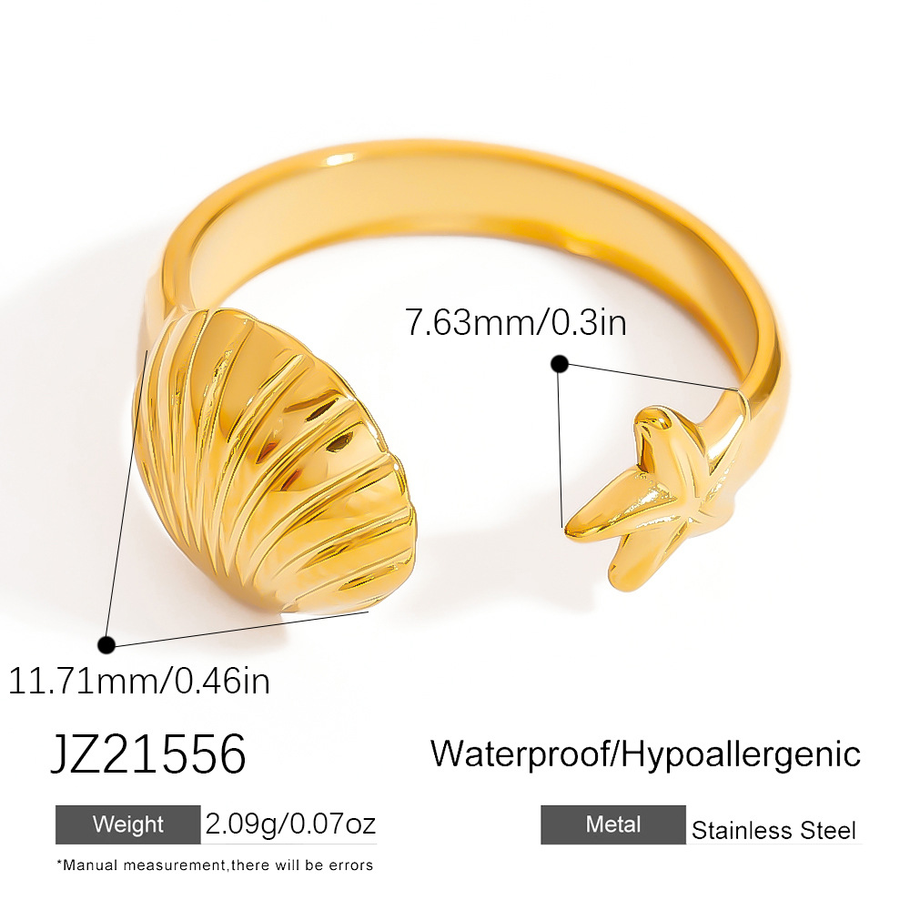 Simple Series Casual Turtle Stainless Steel  Gold Color  Statement Rings Picture2