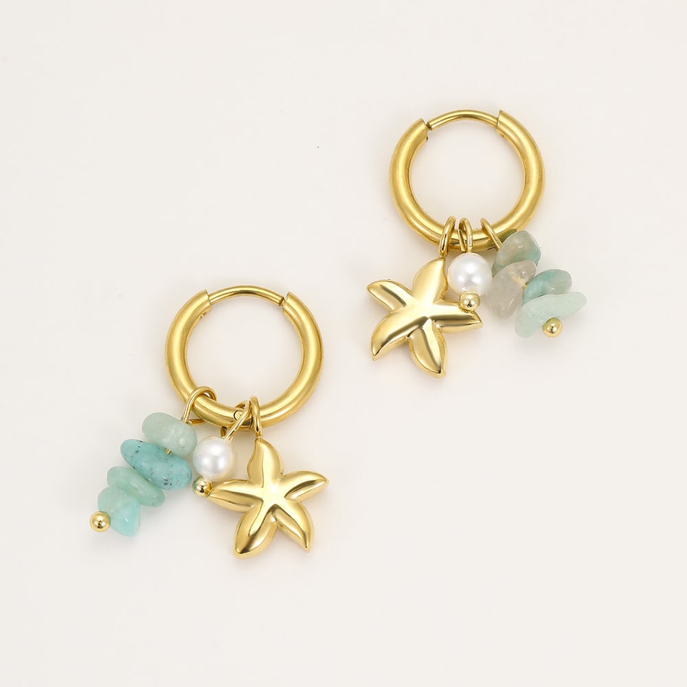 1 Pair Romantic Series Vacation Turtle Stainless Steel   Gold Color  Women's Drop Earrings Picture5