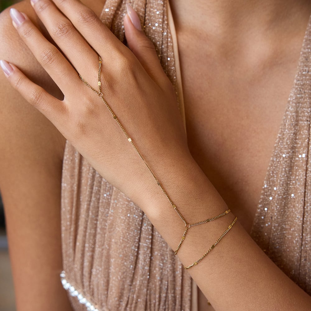 Armbänder aus goldfarbenem Edelstahl mit Perlen h5Bild3