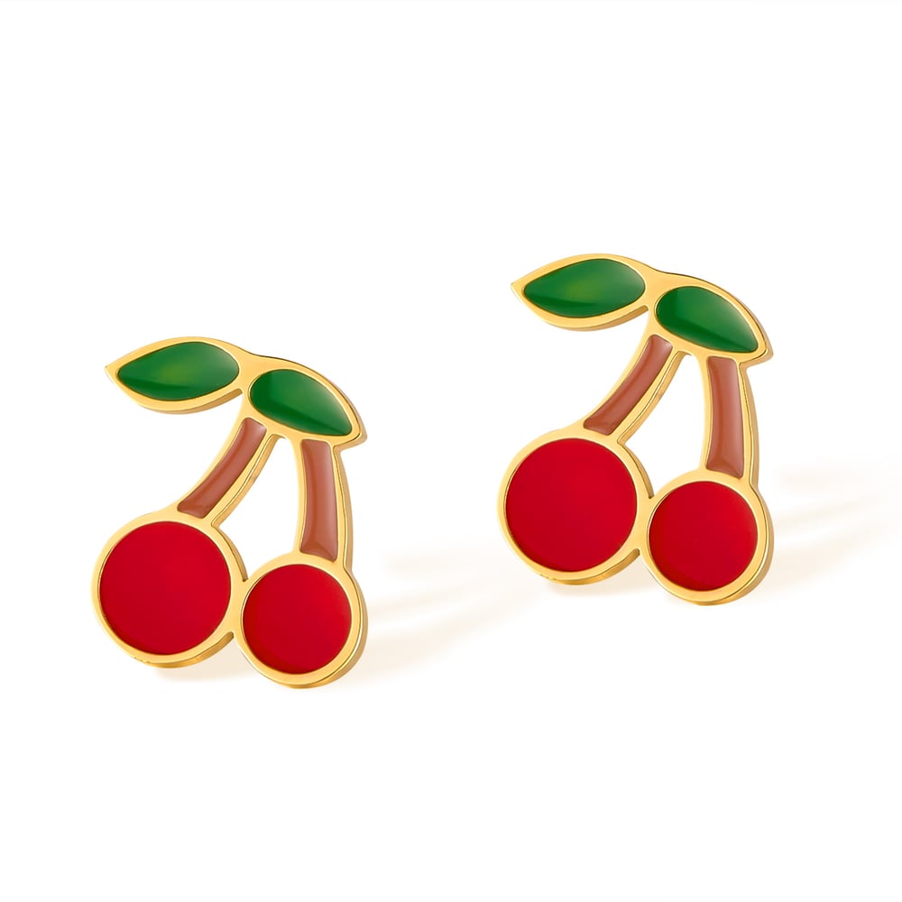 1 Paar Simple Series Daily Plant Edelstahl Goldfarben Damen Ohrstecker