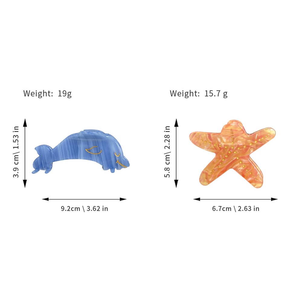 Cute Fresh Dolphin Starfish Women's Hair Clips h5Picture5
