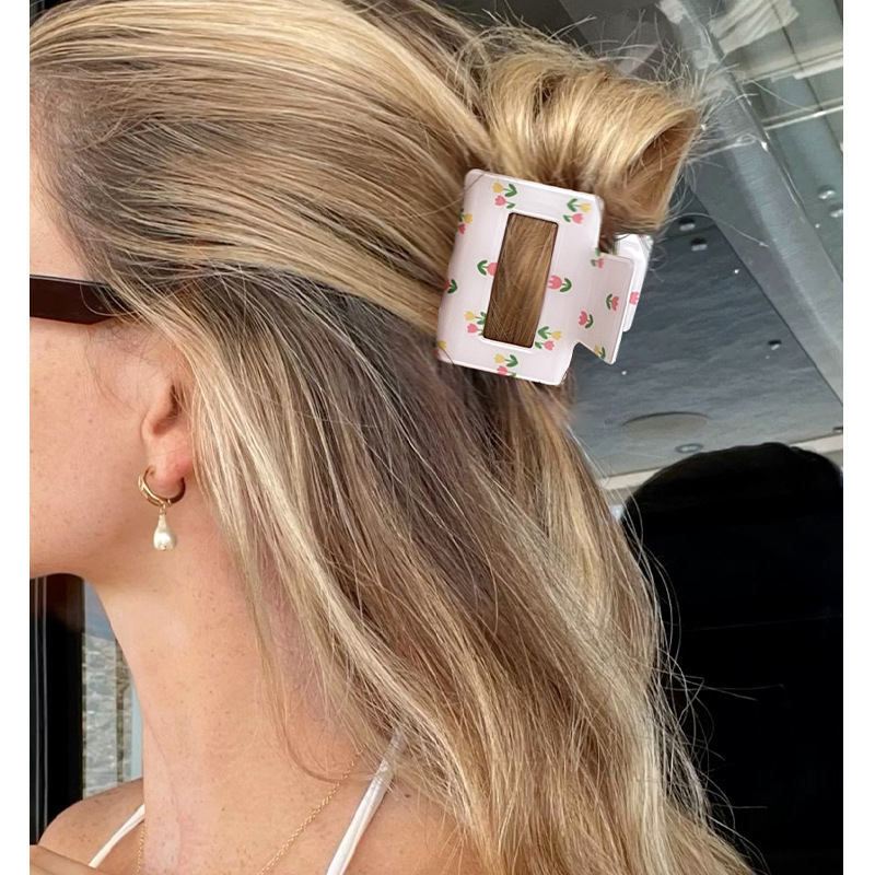 1 Pair Simple Series Casual Flower PVC Women's Hair Claws h5Picture2