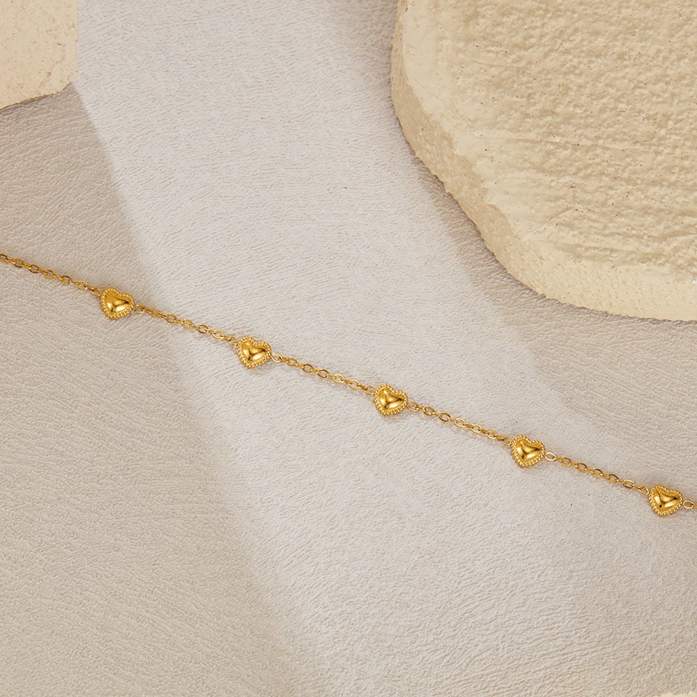 Herz Edelstahl Gold Farbe Charm Armbänder Bild6