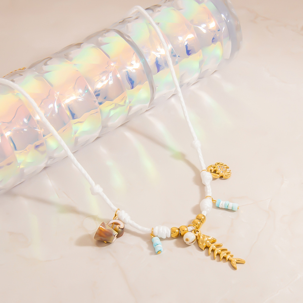 Oceanic Stainless Steel Gold Color Pendant Necklaces h5Picture5