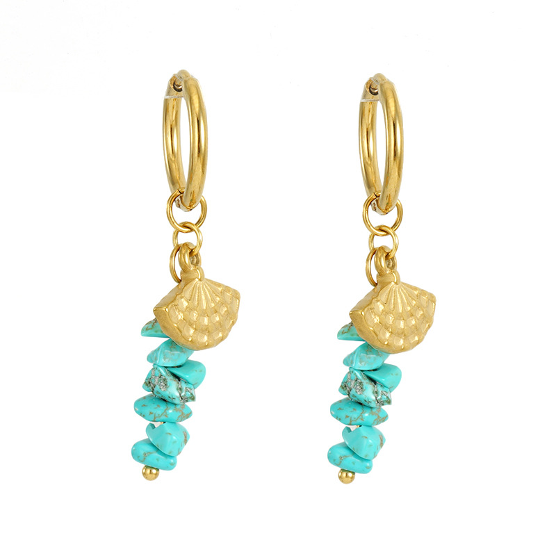 Classic Stainless Steel Gold Color Drop Earrings
