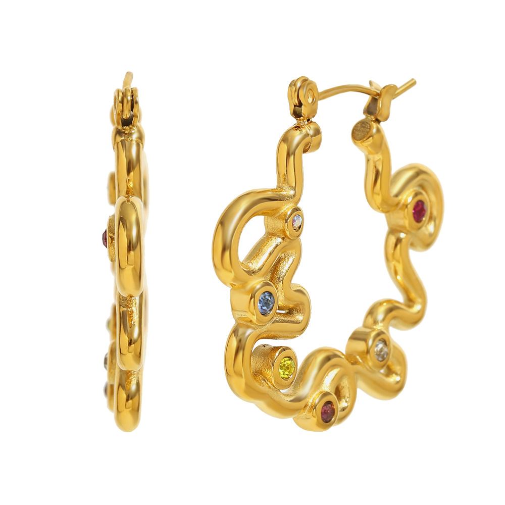 Retro Geometric Stainless Steel Women's Drop Earrings