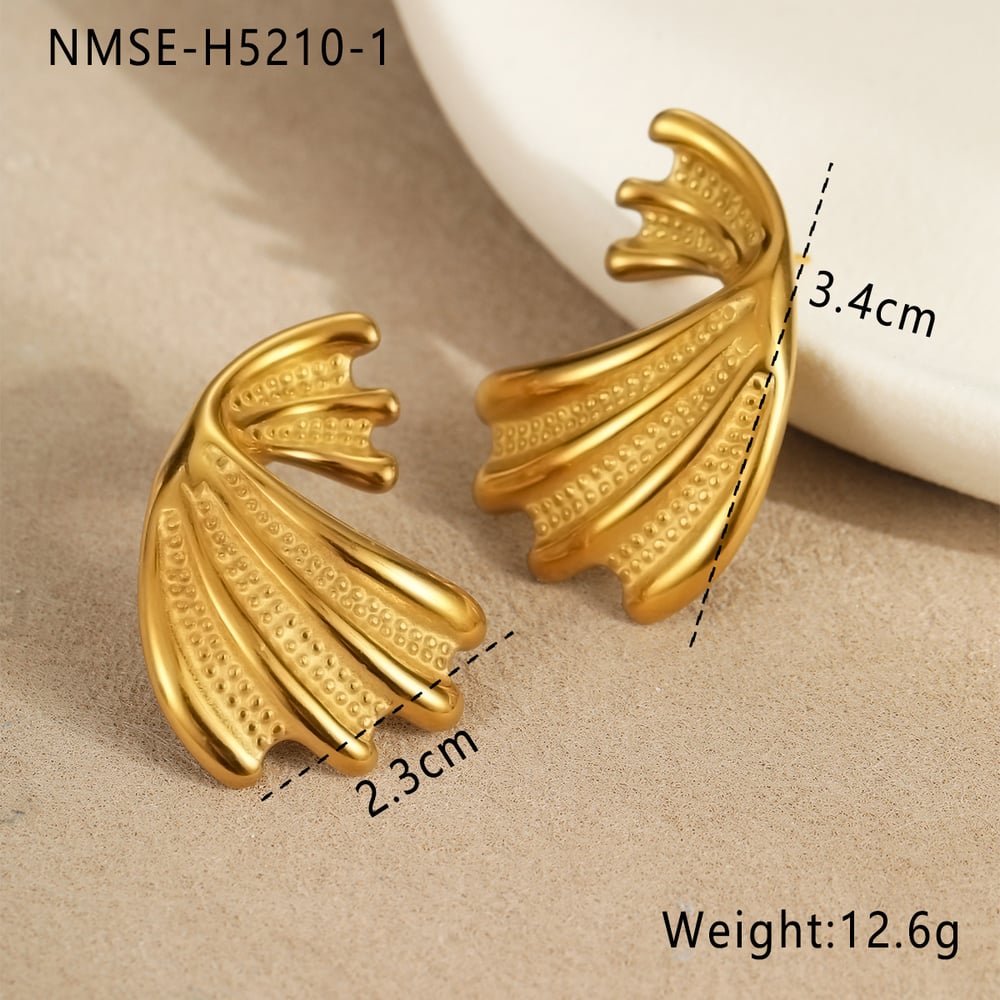 1 Pair Simple Series Daily Turtle Stainless Steel   Gold Color  Women's Stud Earrings 