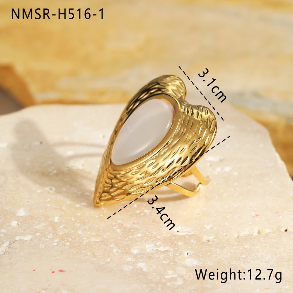 1 Pair Simple Series Daily Heart Stainless Steel Women's Adjustable Rings