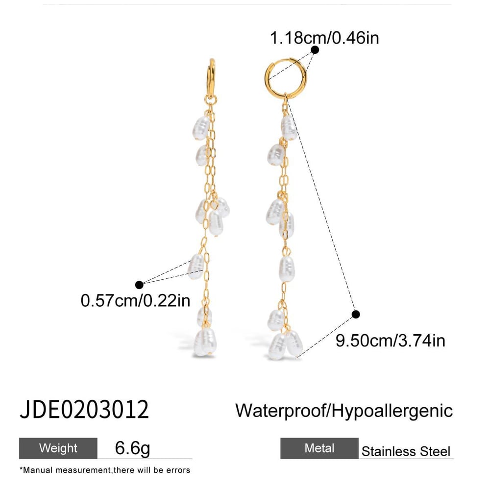 Elegant Tassel Stainless Steel  Gold Color  Dangle Earrings h5Picture2