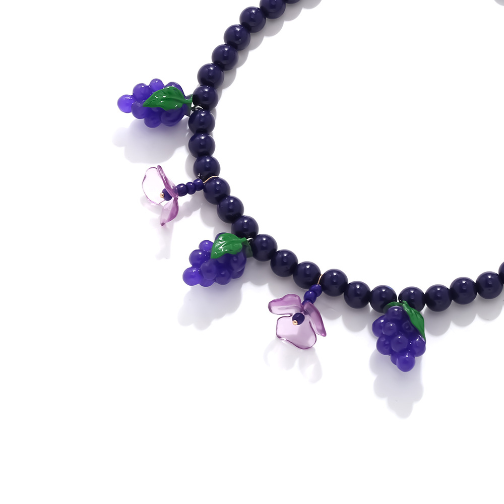 Cute Grape Beaded Necklace h5Picture3