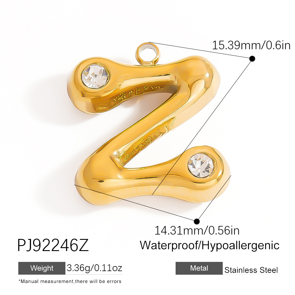 Luxurious Series Daily Letter Stainless Steel  Gold Color  Women's Pendants h5Picture2