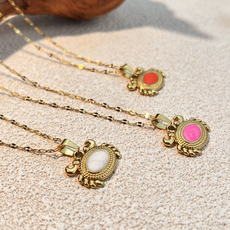 Crab Stainless Steel Gold Color Pendant Necklaces h5Picture2