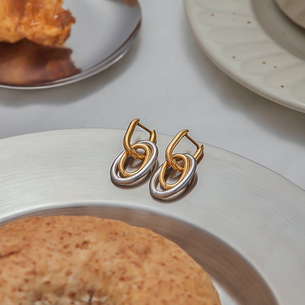 Stainless Steel MIxed Color Drop Earrings Picture5