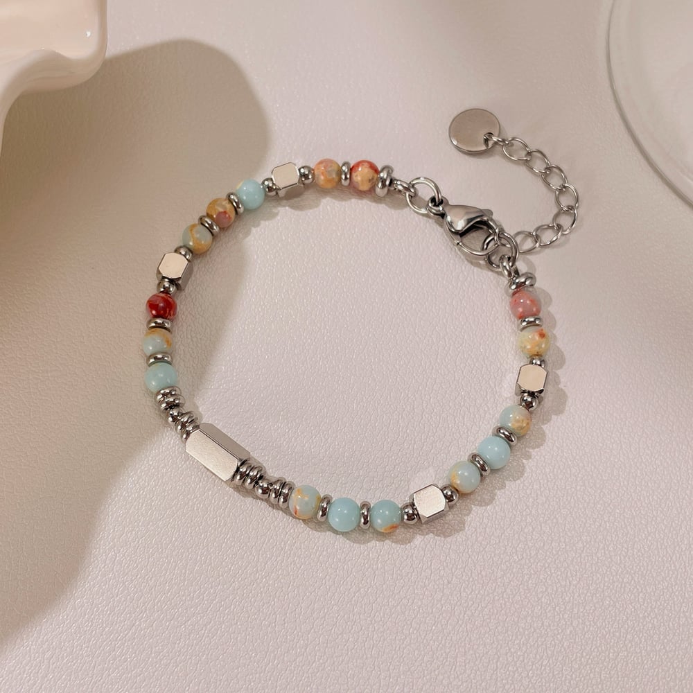 Pulseras de acero inoxidable para hombre con cuentas de la serie moderna de 1 pieza Imagen4