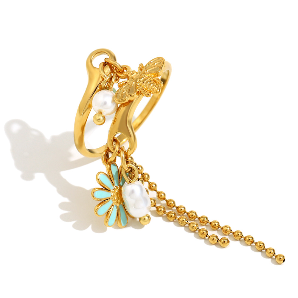 Luxurious Series Daily Flower Stainless Steel Statement Rings