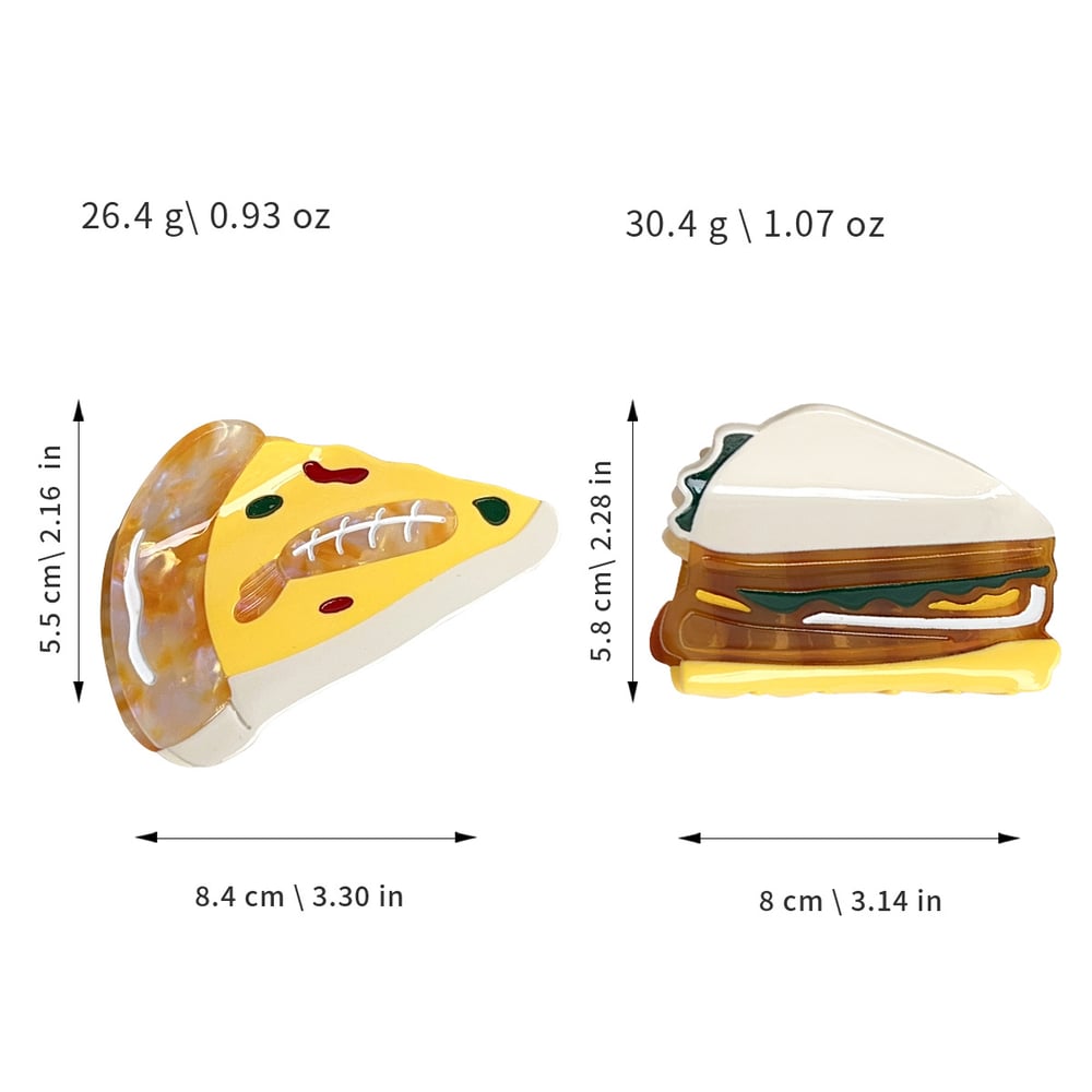 1 Piece Cute  Fun Hamburger Geometric Acetate Women's Hair Claws h5Picture5
