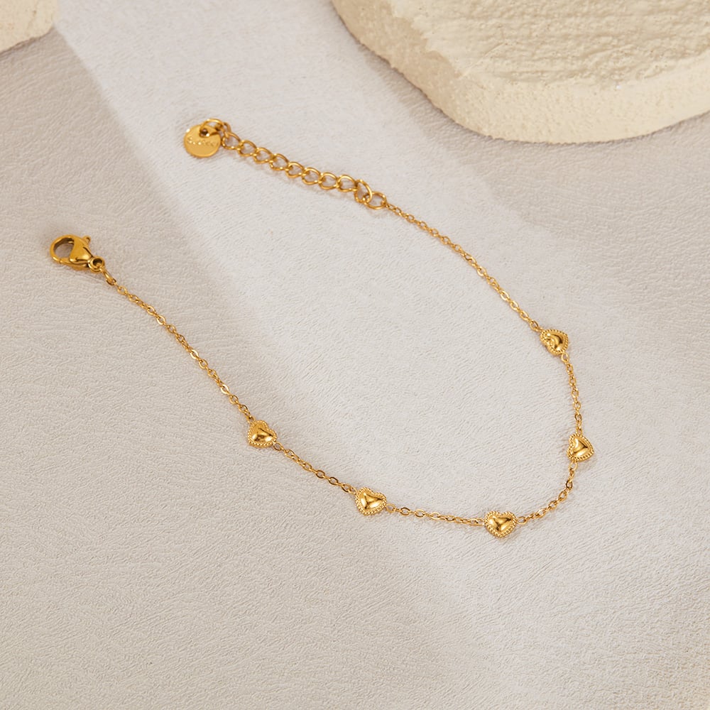 Herz Edelstahl Gold Farbe Charm Armbänder Bild5