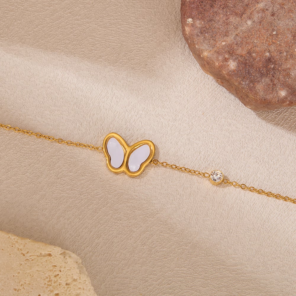 1 Stück Simple Series Daily Animal Edelstahl Goldfarben Damen Charm Armbänder h5Bild6