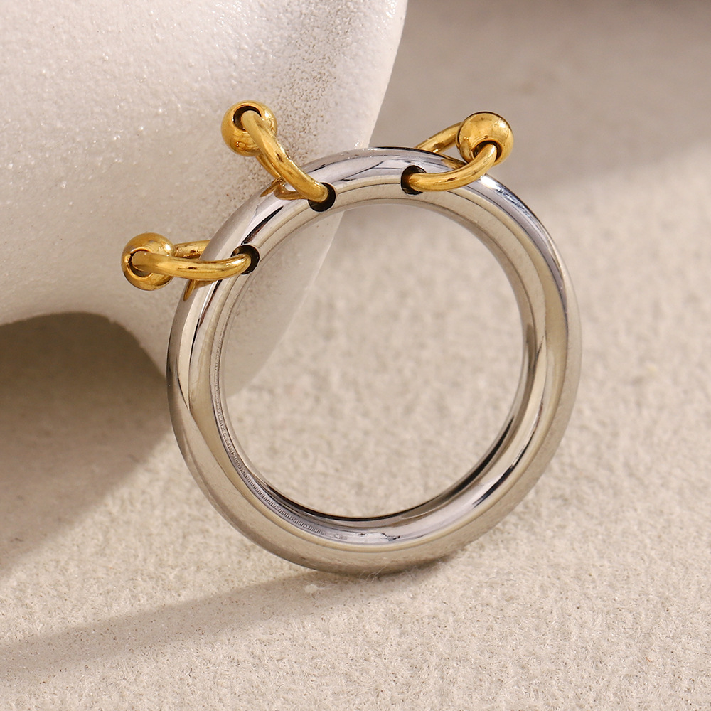 Simple Series Elegant Solid Color Stainless Steel Single Rings h5Picture3
