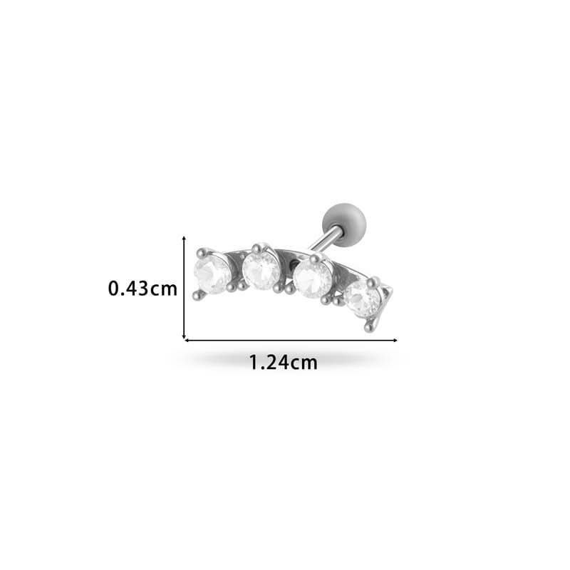 1 Piece Simple Series Simple Star Copper Gold Color Zircon Women's Piercings Earrings h5Picture2