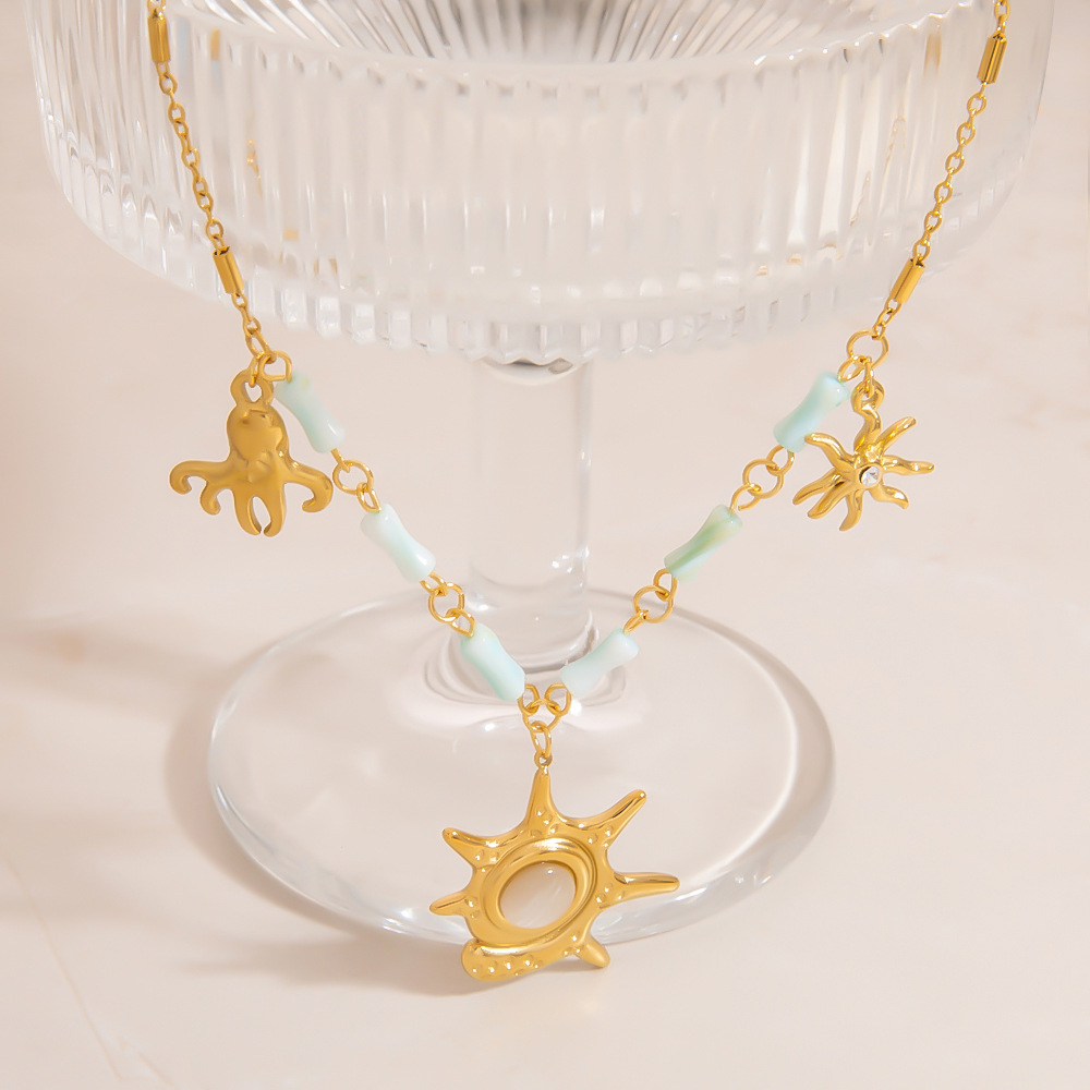 1 Piece Handmade Beaded Starfish Stainless Steel Women's Necklace h5Picture3