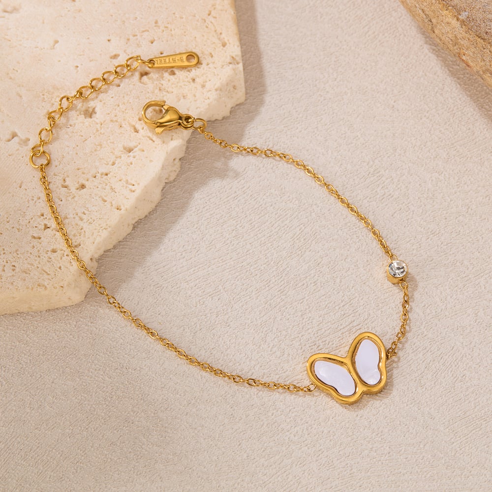 1 Stück Simple Series Daily Animal Edelstahl Goldfarben Damen Charm Armbänder h5Bild2