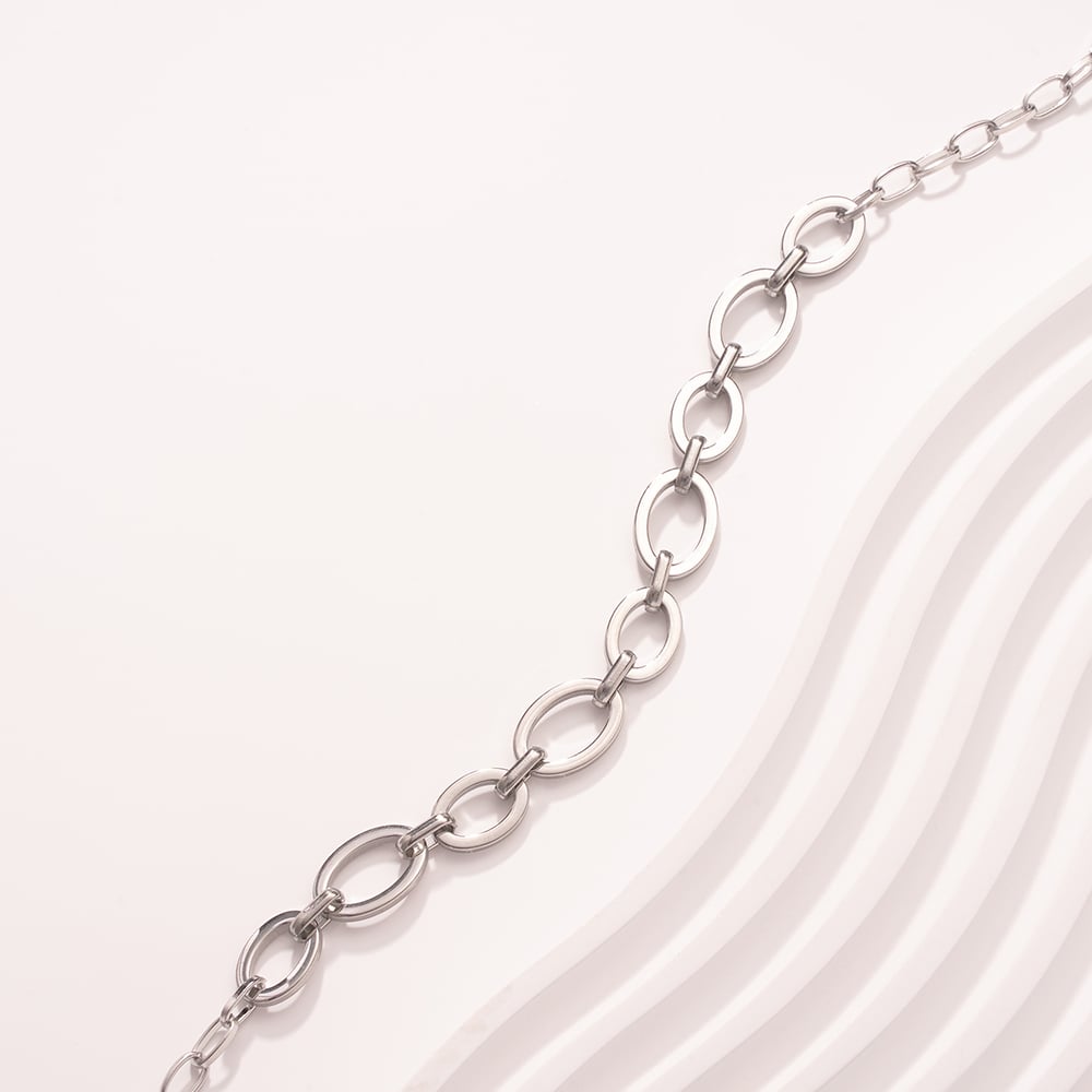 Modern Oval Chain Stainless Steel Gold Color Women's Chain Necklaces h5Picture4