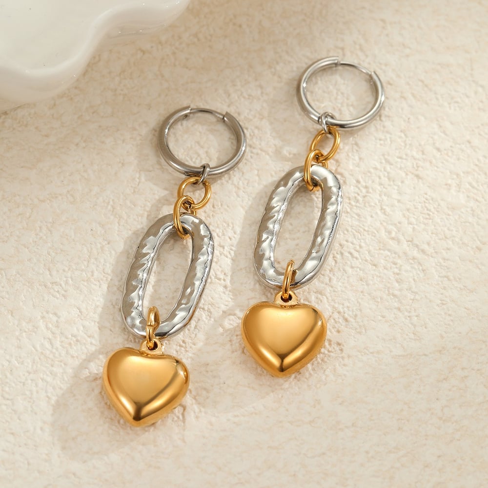 1 Pair Simple Series Daily Mixed Color Stainless Steel   Gold Color  Women's Drop Earrings Picture2