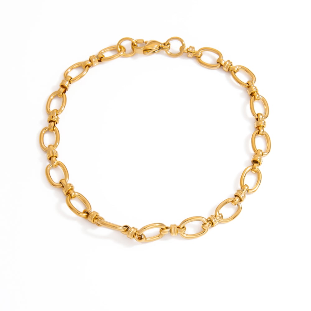 Simple Series Daily Geometric Gold Color  Stainless Steel Women's Chain Bracelets