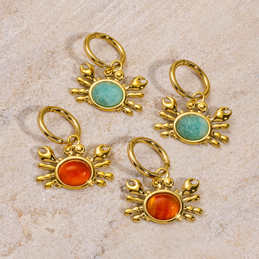 Ocean Series Damen-Ohrringe mit Krabbenmotiv, Edelstahl Bild4