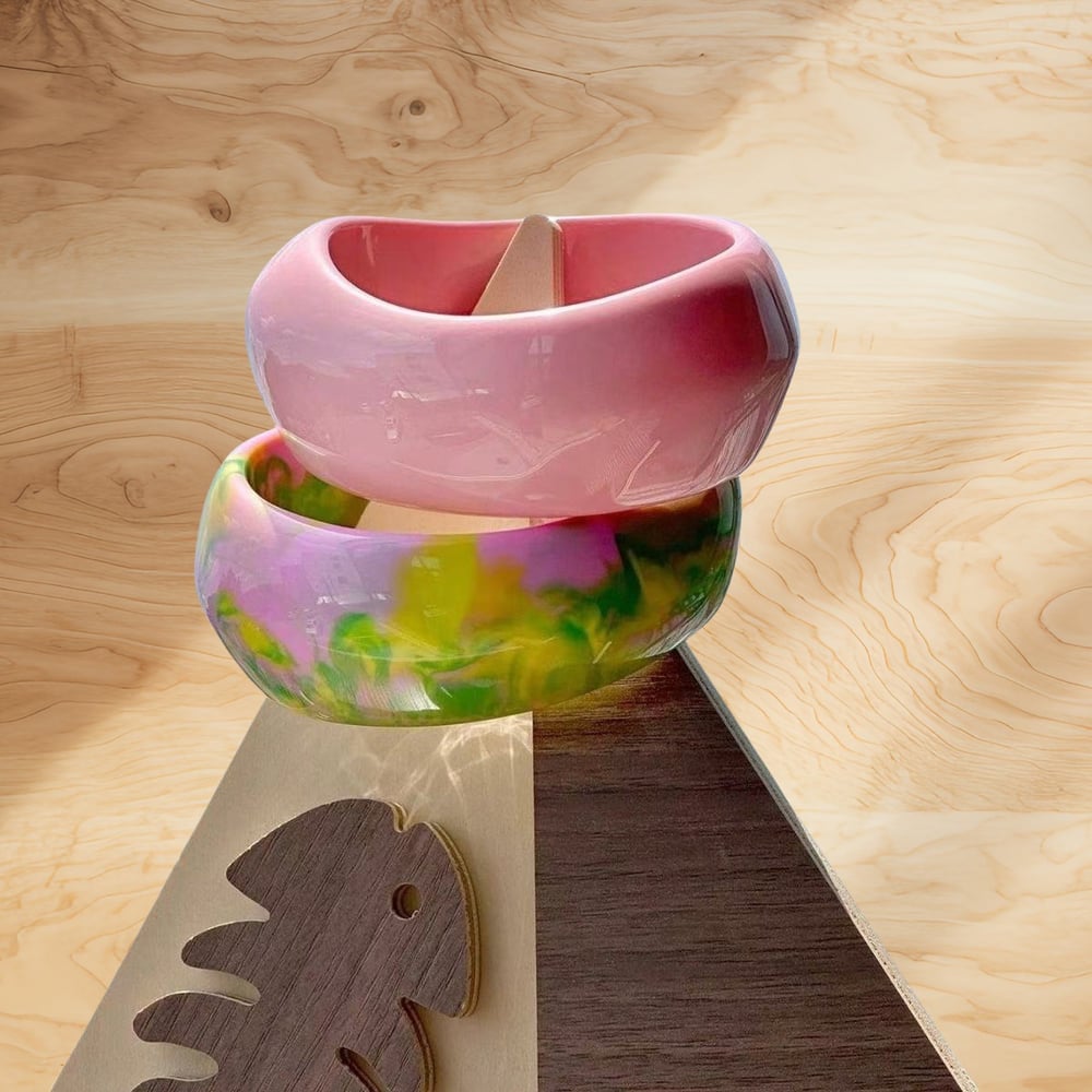 Braccialetti da donna in resina geometrica casual della serie classica, 1 pezzo Immagine3