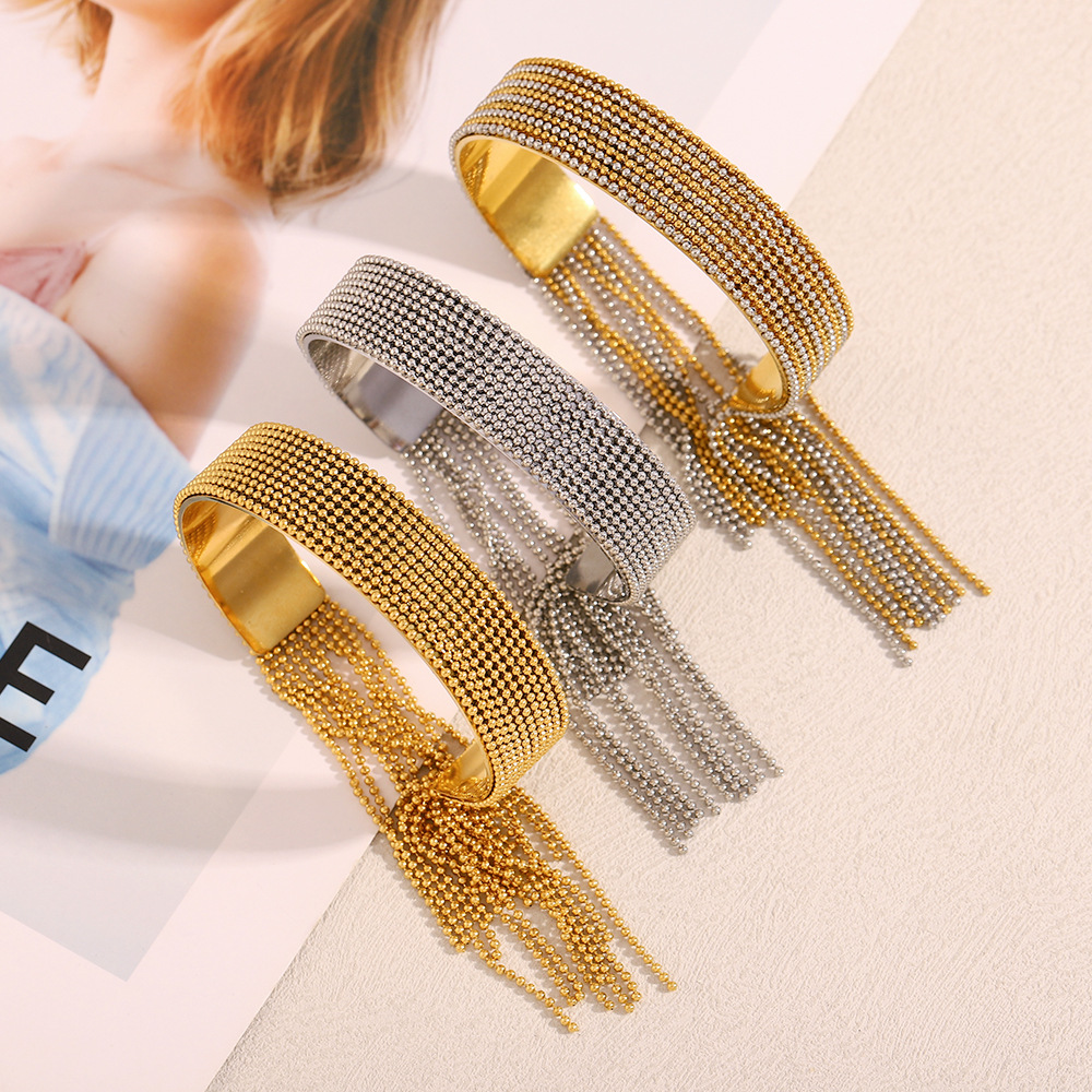 1 Piece Luxurious Series Fashion OL Tassel Stainless Steel Statement Rings h5Picture2
