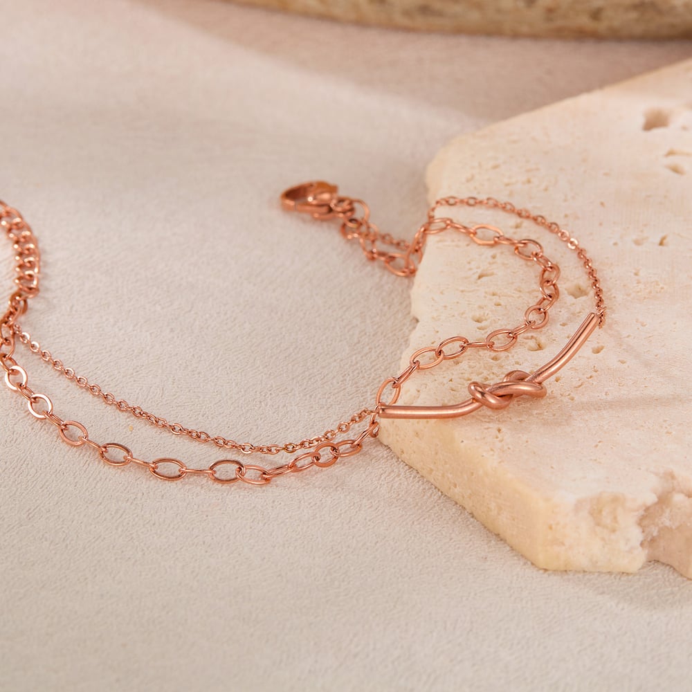 1 Stück Simple Series Einfache Edelstahl-Damenkettenarmbänder h5Bild4