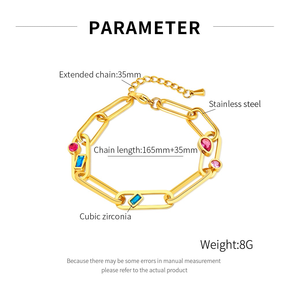 Simple Series Daily Edelstahl Goldfarbene Kettenarmbänder Bild2