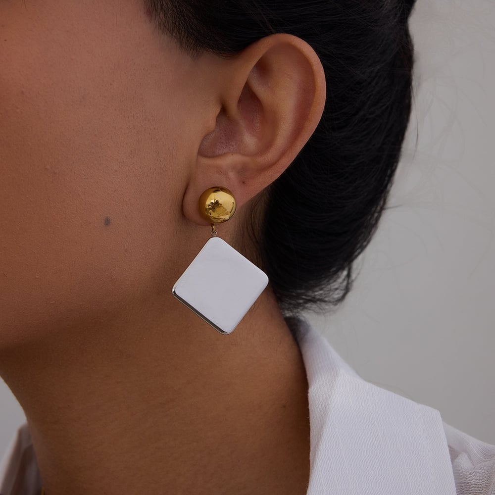 Stainless Steel Mixed Color Drop Earrings h5Picture2