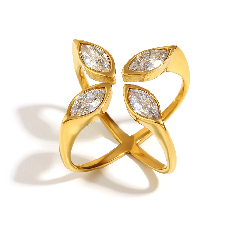 1 Piece Daily Geometric Stainless Steel Statement Rings