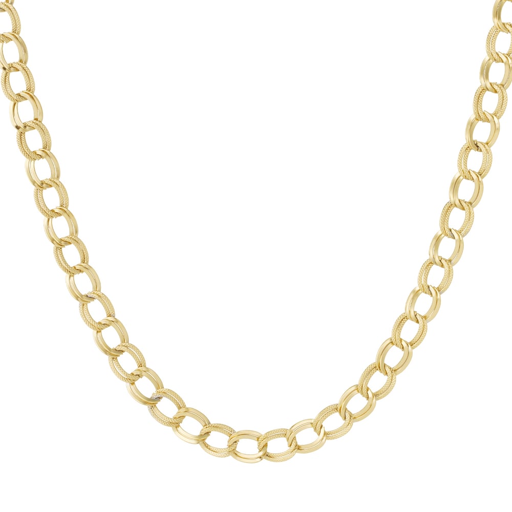 Edgy Daily Patchwork Stainless Steel Gold Color Women's Chain Necklaces