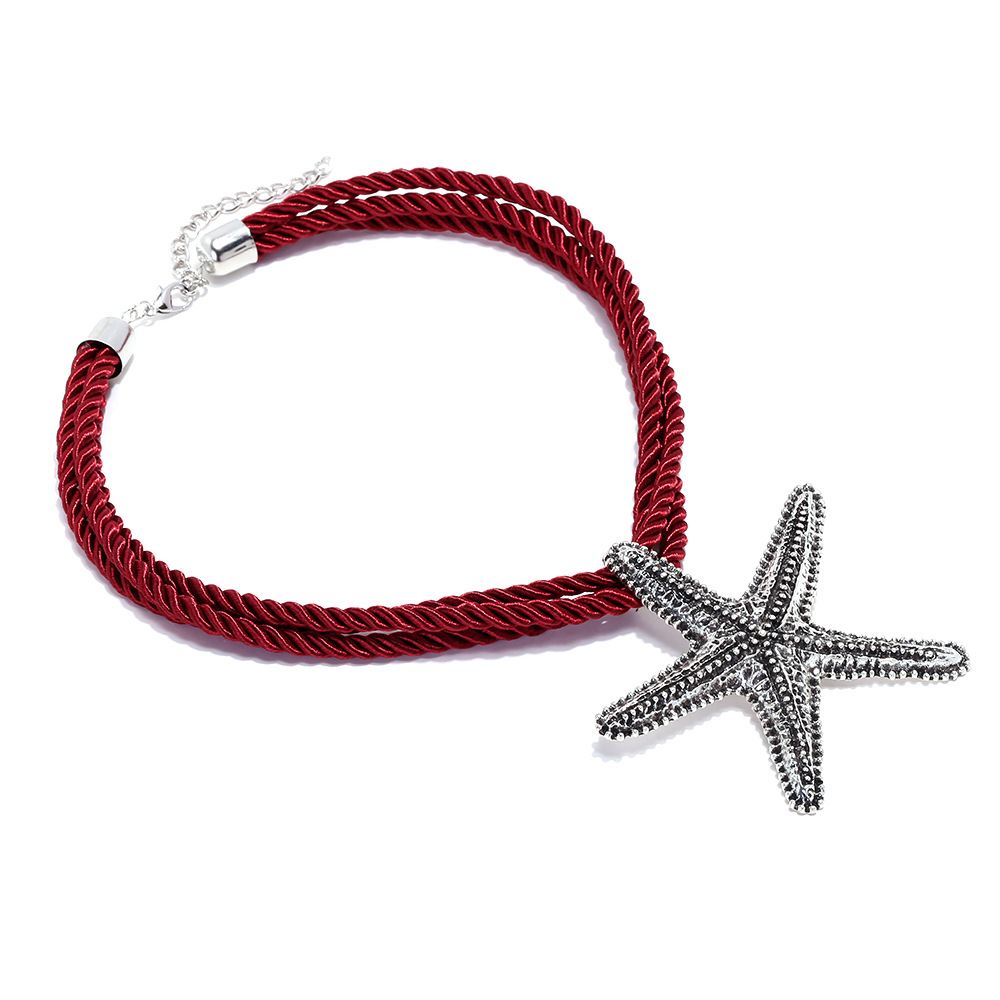 Rope Alloy Starfish Pendant Necklaces h5Picture2