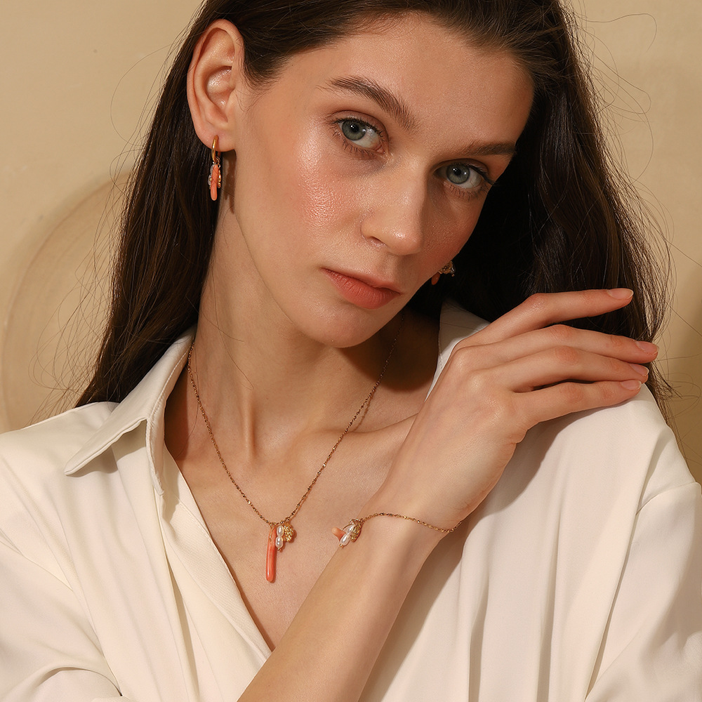 1 Piece Simple Series Daily Flower Stainless Steel Women's Pendant Necklaces h5Picture2