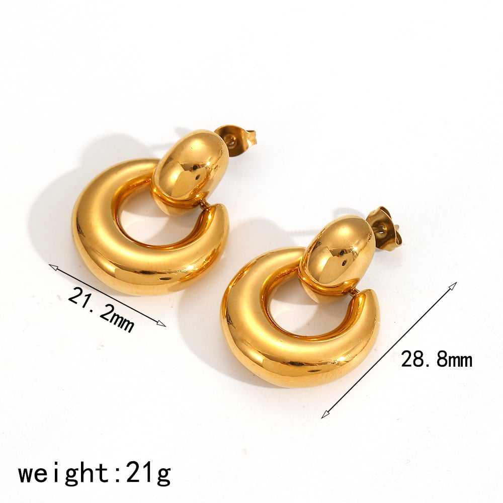 style stainless steel gold color drop earrings h5Picture2