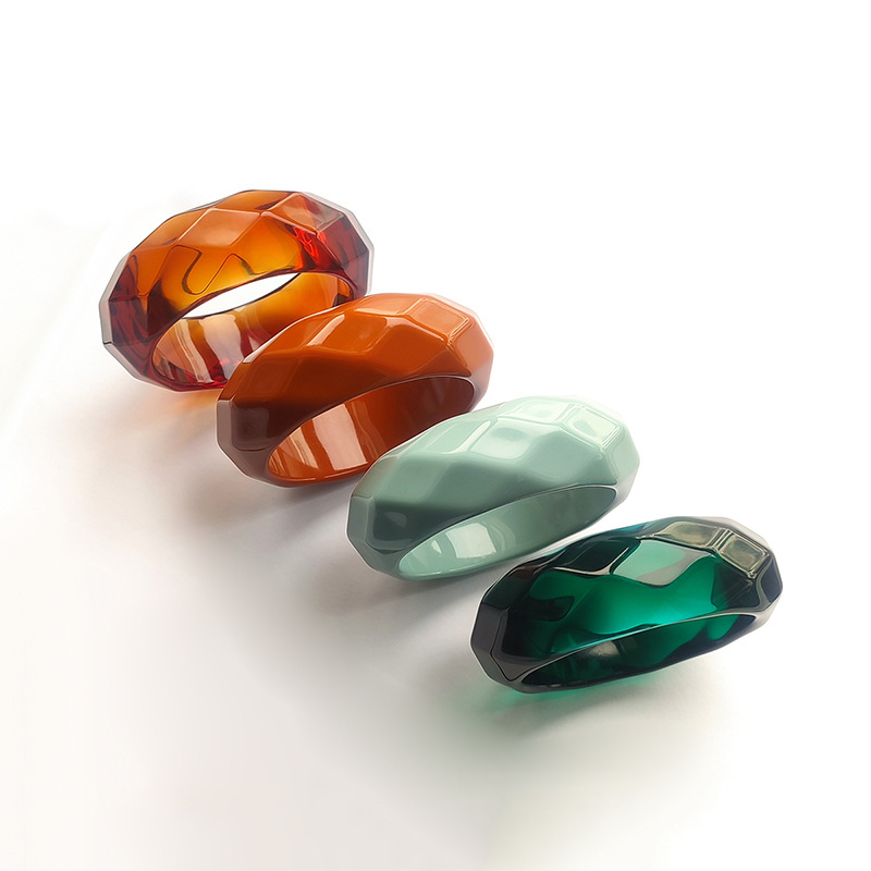 1Piece  French - style Wide - brimmed Sophisticated Acrylic Women's Bracelets h5Picture2