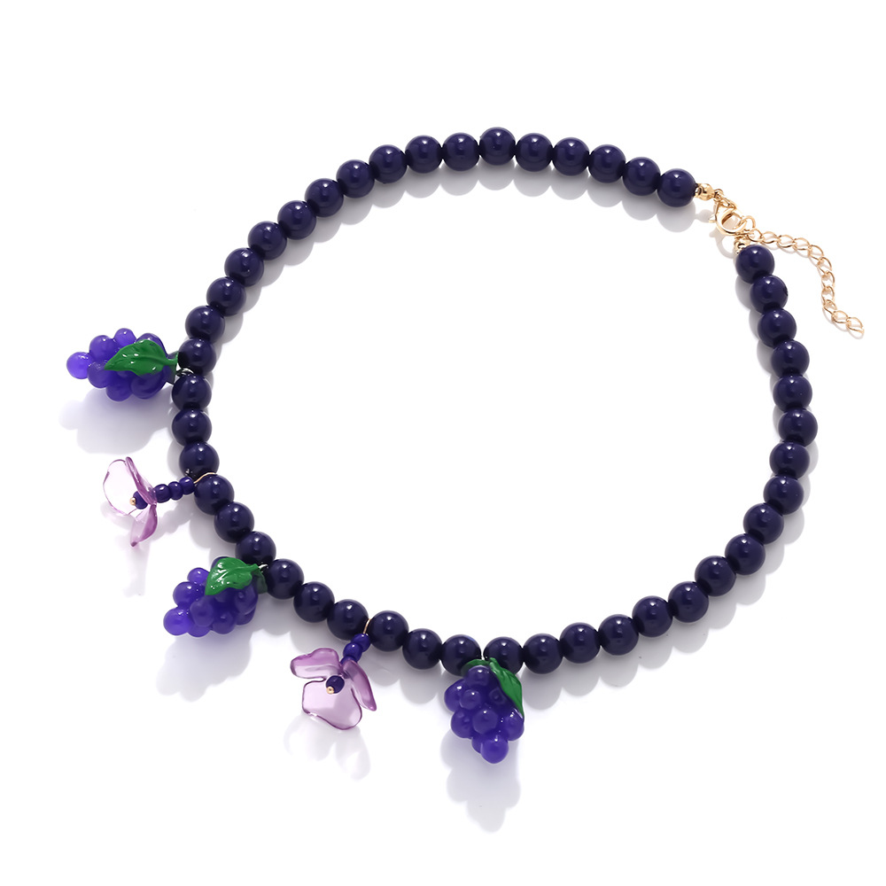 Cute Grape Beaded Necklace h5Picture2