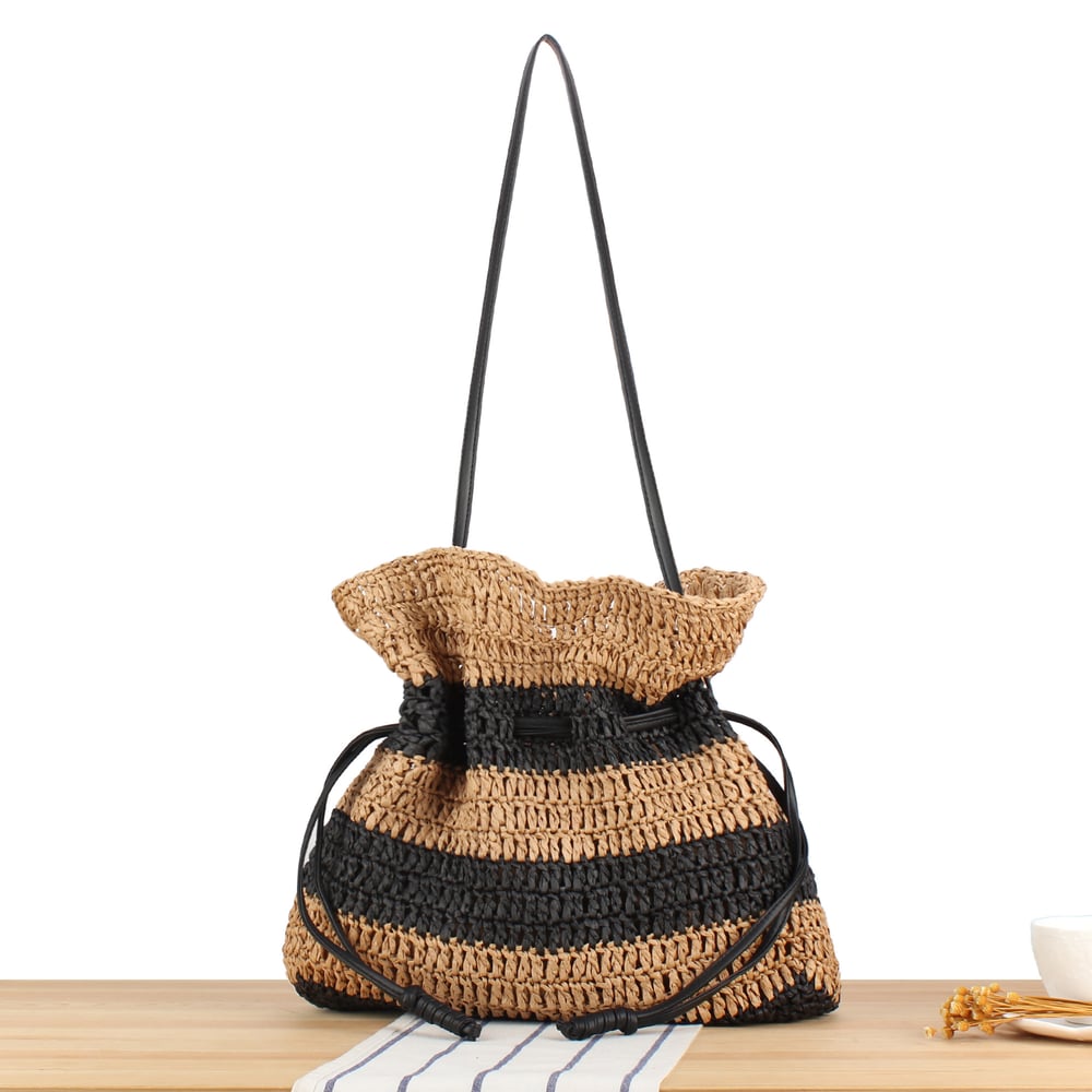 Woven Stripe Shoulder Bags