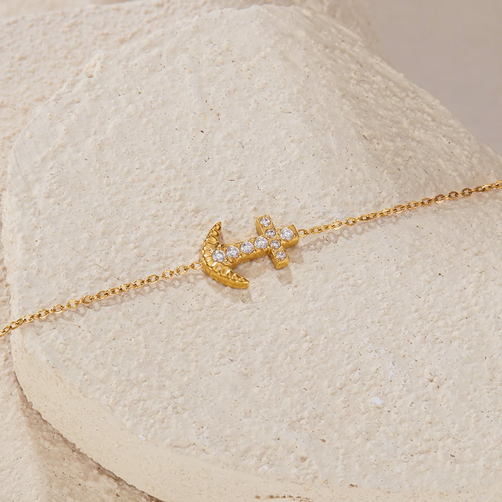 Braccialetti con ciondoli color oro in acciaio inossidabile Immagine6