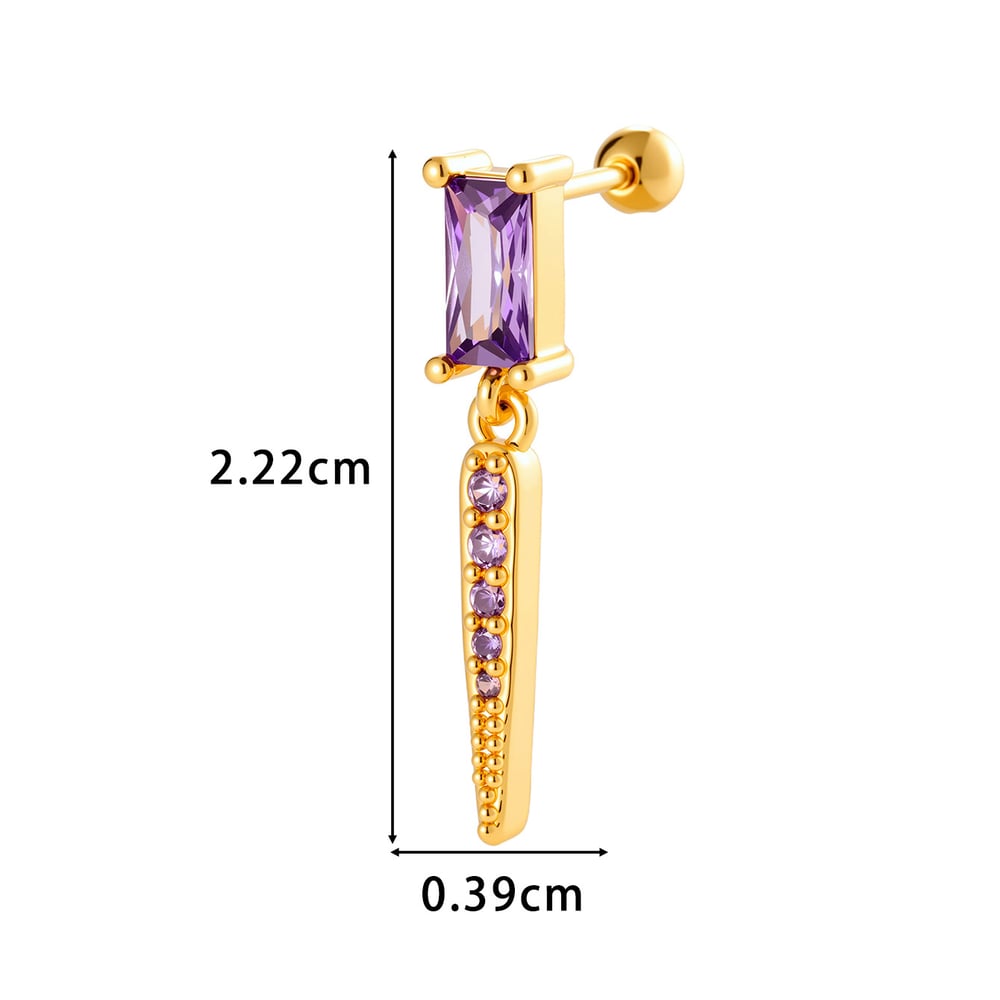 Copper Gold Color  Zircon Piercings Earrings Picture2