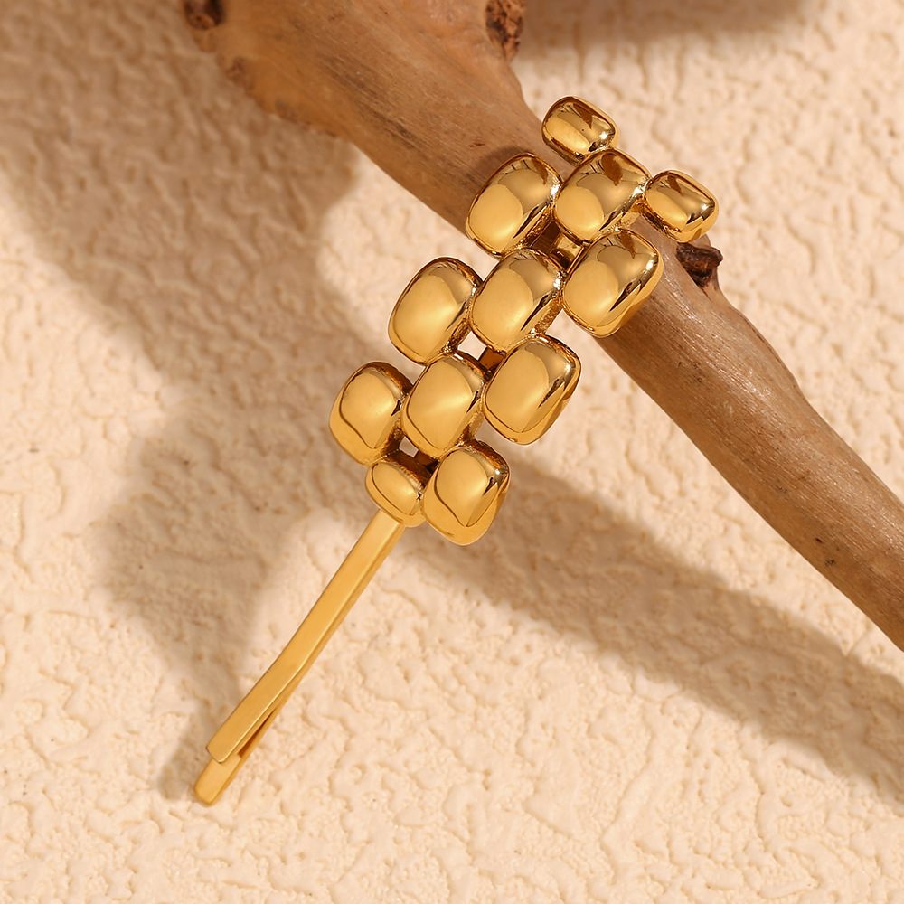 1 Piece Unique and Creative - shaped Gold - colored Stainless Steel Hair Clips h5Picture3
