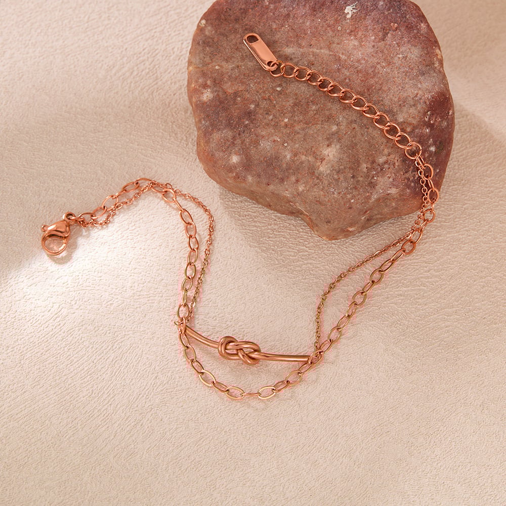 1 Stück Simple Series Einfache Edelstahl-Damenkettenarmbänder h5Bild5