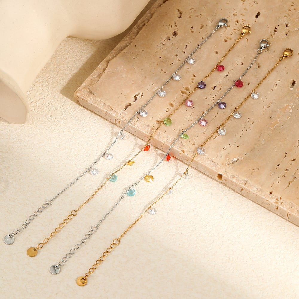 1 Pair Simple Series Sweet Chain Stainless Steel   Gold Color  Women's Chain Bracelets Picture3