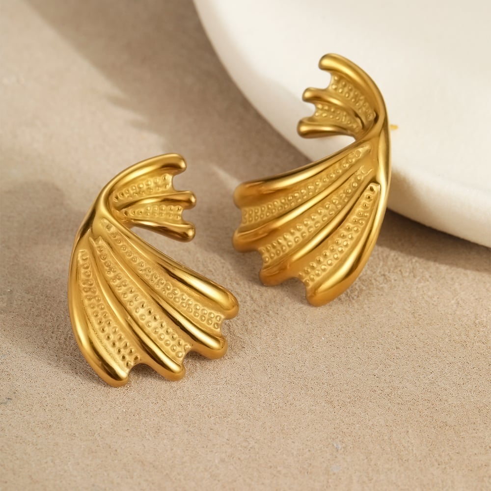 1 Pair Simple Series Daily Turtle Stainless Steel   Gold Color  Women's Stud Earrings Picture3