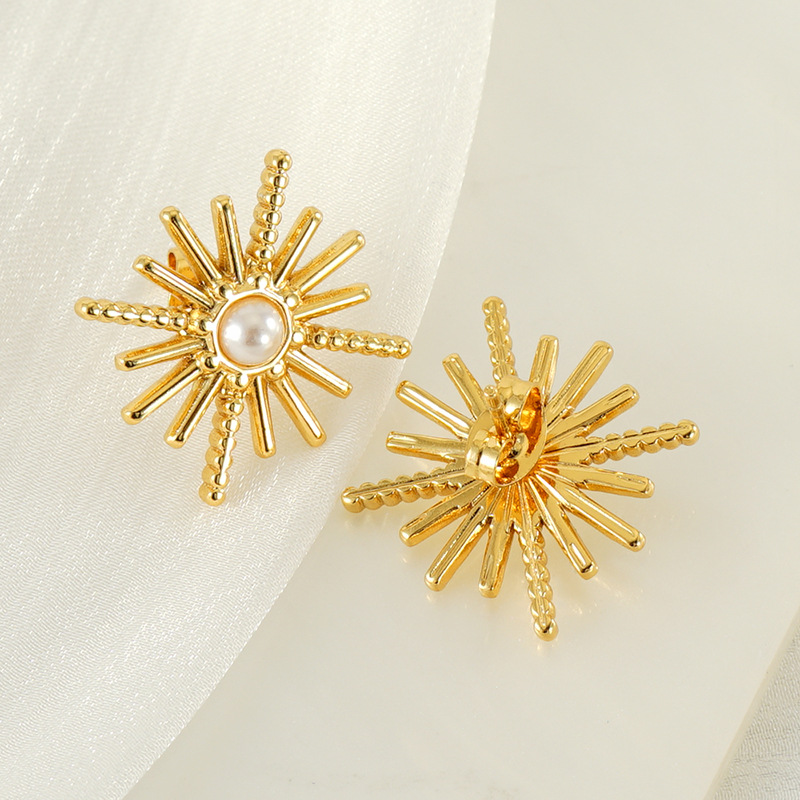 Stainless Steel Gold Color Stud Earrings h5Picture3